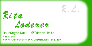 rita loderer business card